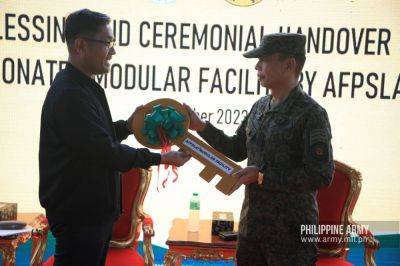 Army receives modular facility from AFPSLAI - army.mil.ph - Philippines - city Taguig
