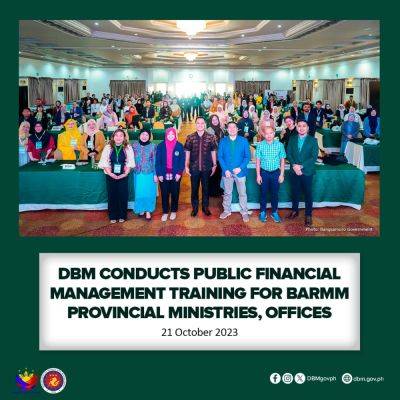 DBM Conducts Public Financial Management Training for BARMM Provincial Ministries, Offices