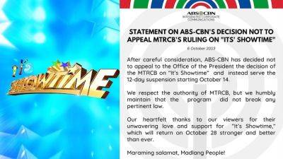 Ion Perez - Manila Standard - Netizens express discontent over MTRCB’s denial of ‘It’s Showtime’ appeal - manilastandard.net
