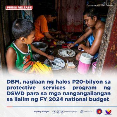 DBM, naglaan ng halos P20-bilyon sa protective services program ng DSWD para sa mga nangangailangan sa ilalim ng 2024 national budget