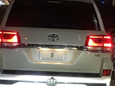Drivers of vehicles with '8' plates face arrest