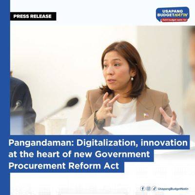Ferdinand R.Marcos-Junior - Pangandaman: Digitalization, innovation at the heart of new Government Procurement Reform Act - dbm.gov.ph - Philippines