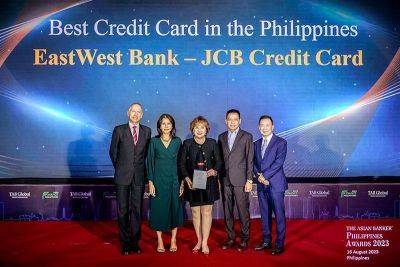 EastWest bags accolade; JCB Credit Card is Asian Banker’s Best Credit Card for 2023 - philstar.com - Philippines - Japan - Manila