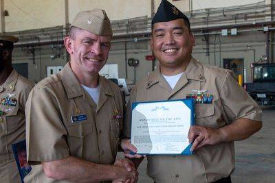Filipino sailor receives Navy, Marine corps commendation medal from U.S. Navy