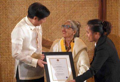 Ferdinand Marcos-Junior - CATHERINE S VALENTE - Marcos confers Medal of Merit on Whang-Od - manilatimes.net