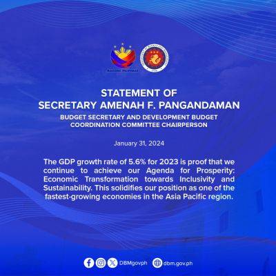 Statement of Secretary Amenah F. Pangandaman