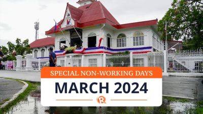 Ferdinand Marcos-Junior - LIST: Special non-working days in PH provinces, cities, towns for March 2024 - rappler.com - Philippines - city Manila, Philippines