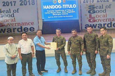 John Unson - Alvin Luzon - Roy Galido - Army gets 5-hectare land for new Basilan camp - philstar.com - Philippines - Spain - region Bangsamoro - county Camp - city Cotabato - city Lamitan