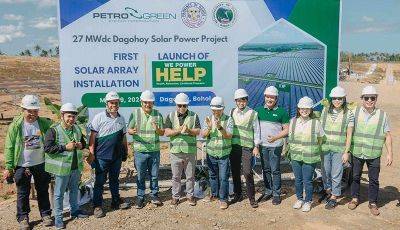 PetroGreen’s Dagohoy Solar Project begins PV panel installation - philstar.com - Philippines - city Manila, Philippines