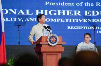 Ferdinand Marcos-Junior - CATHERINE S VALENTE - Marcos cites need to improve higher education - manilatimes.net - Philippines - city Pasay