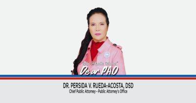 Persida Acosta - Conviction of accused must rest, not on weakness of defense, but on strength of prosecution - manilatimes.net - Philippines