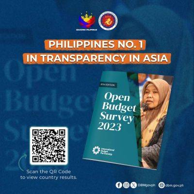 PHILIPPINES NO.1 IN TRANSPARENCY IN ASIA IN LATEST OPEN BUDGET SURVEY RESULTS - dbm.gov.ph - Philippines - Brazil - South Korea - Georgia - Norway - Czech Republic