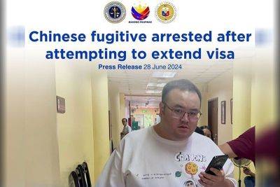 Chinese fugitive nabbed while trying to extend tourist visa