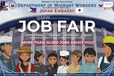 Mayen Jaymalin - 25,000 jobs in Japan available for Filipinos - philstar.com - Philippines - Japan - city Quezon - city Manila, Philippines