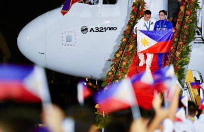 Ralph Edwin Villanueva - Carlo Paalam - Paris Olympics - Vanessa Sarno - Carlos Yulo - Kayla Sanchez - Hergie Bacyadan - Sam Catantan - John Ceniza - John Cabang Tolentino - Carlos Yulo, Nesthy Petecio lead Paris Olympians in heroes' welcome - philstar.com - Philippines - Hong Kong - city Paris - city Sanchez - city Manila, Philippines