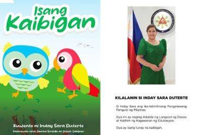 Printing of VP Sara's book is P50 per copy — OVP