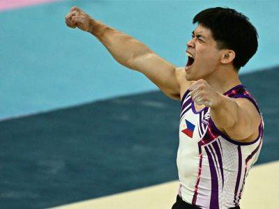 Carlos Yulo ascends to gymnastics throne in Paris with gold medal in floor excercise