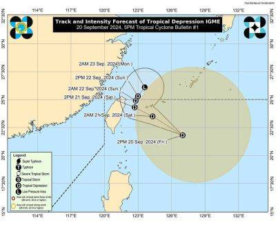 LPA develops into tropical depression called 'Igme' -- Pagasa