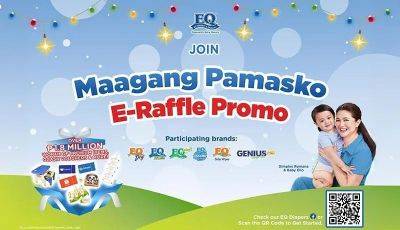 May Dedicatoria - Win kiddie chairs, playmats, e-vouchers with EQ Diapers' Early Christmas Raffle (Mechanics inside) - philstar.com - Philippines - city Manila, Philippines